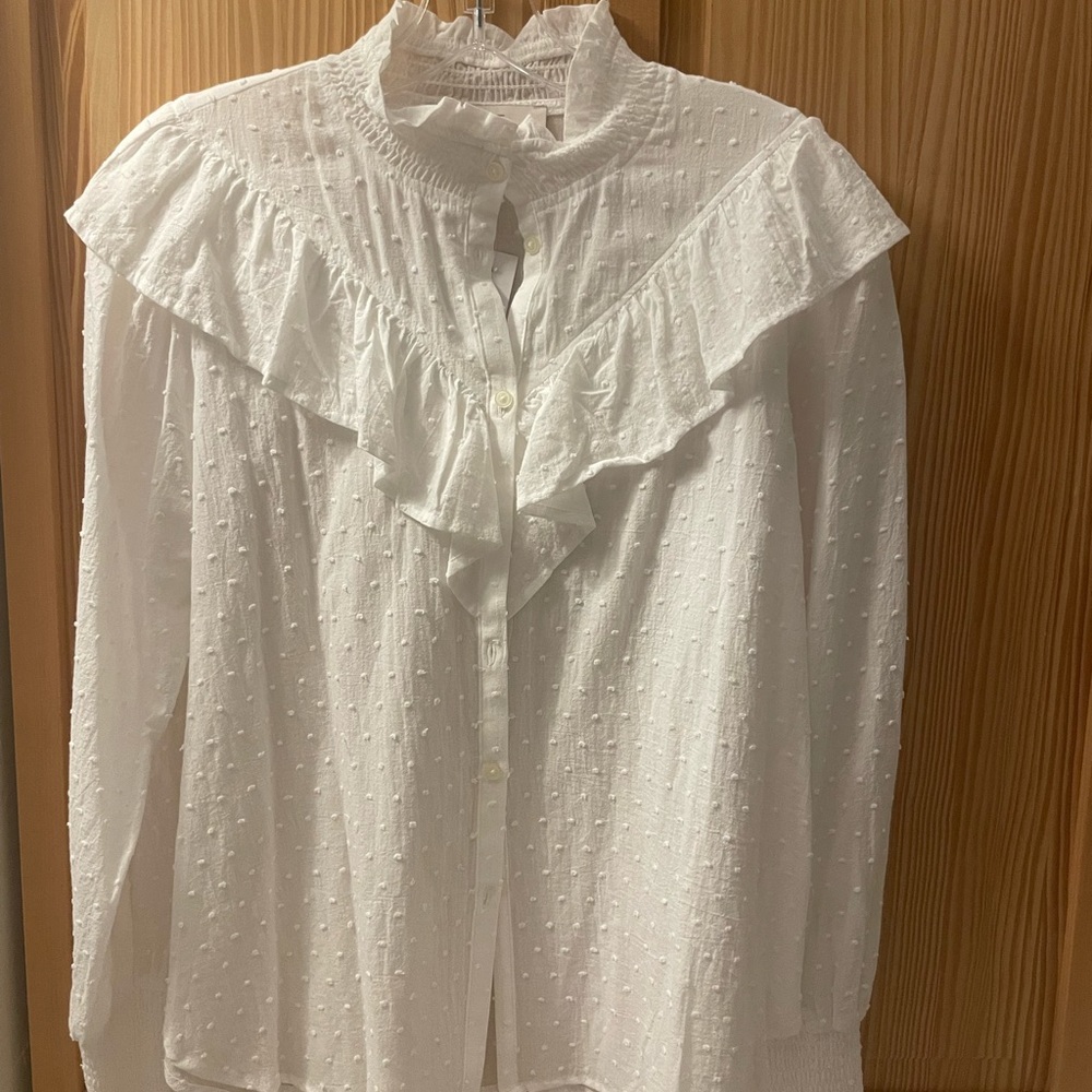 Smocked ruffle blouse
